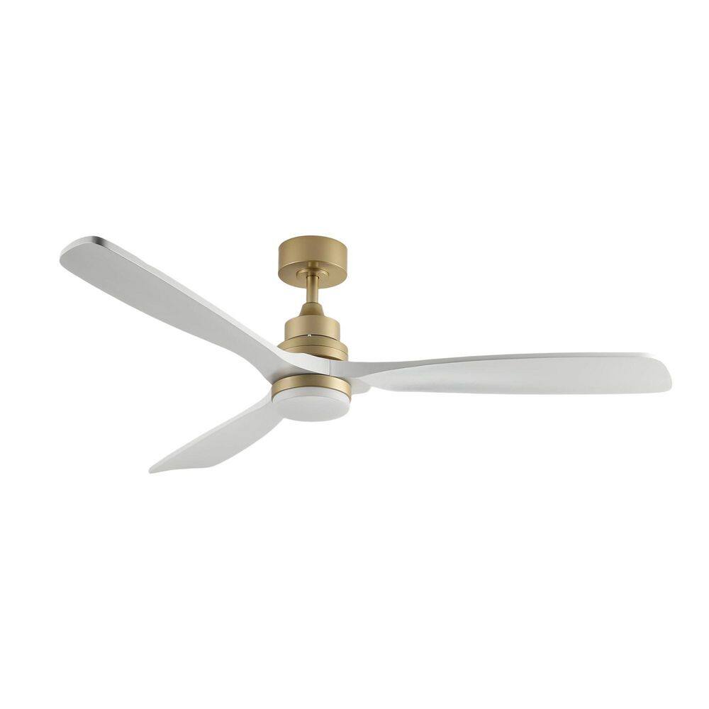 60 in. Gold Ceiling Fan with Light, 3 Solid Wood Blades, 6-Speed Quiet DC Fan with Remote Dimmable LED for Living Room price history on PriceWatchPro