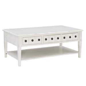 Cindie 47.75 in. L Cream Rectangle wood Top Coffee Table