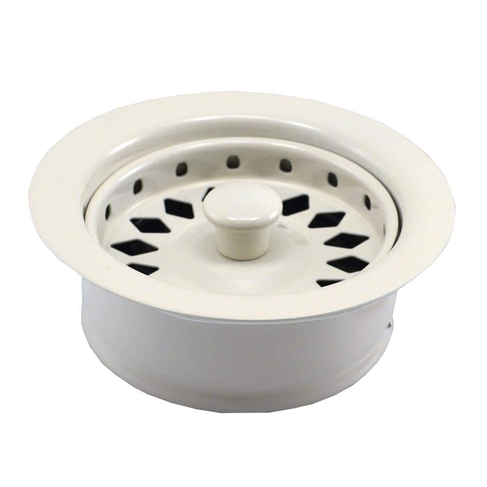 JONES STEPHENS Push-In Kitchen Garbage Disposal Assembly (Flange/Stopper/Strainer) in Biscuit -  B03003