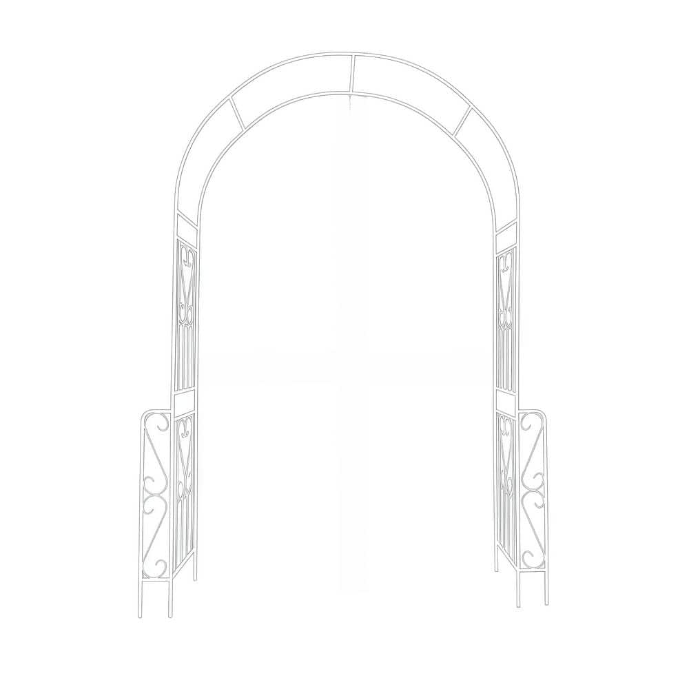 94.5 in. x 55 in. Galvanized Metal Garden Arbor Trellis, Rust-Resistant Wedding Arch for Climbing Roses & Events, White price history on PriceWatchPro