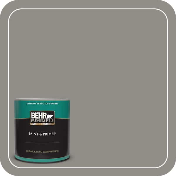 BEHR PREMIUM PLUS 1 qt. #PPU24-08 Parador Stone Semi-Gloss Enamel Exterior Paint & Primer