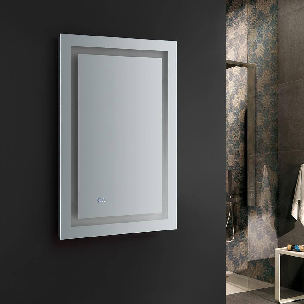 Frameless Rectangular LED Lighted Bathroom Vanity Mirror