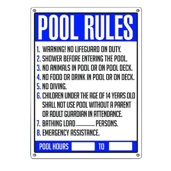 Poolmaster Pool Rules Swimming Pool Sign