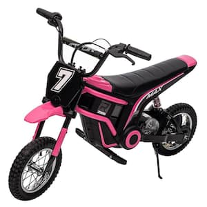 Hetoy Kids Ride on Motorcycle, Lightweight Electric Dirt Bike for Kids, 24V Battery Powered Electric Car, Pink