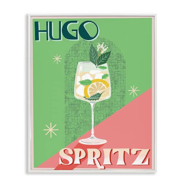 Stupell Industries Hugo Spritz Cocktail by Jo Reid White Framed Food Giclee Art Print 14 in. x 11 in.