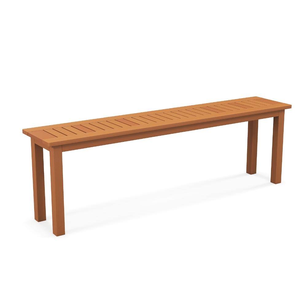 59 in. Solid Wood Backless Outdoor Dining Bench with Teak Oil Finish, Natural price history on PriceWatchPro