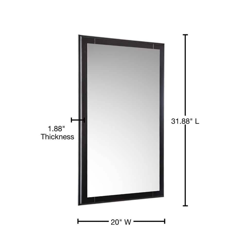 Elegant Espresso Wood Framed Rectangular Bathroom Vanity Mirror