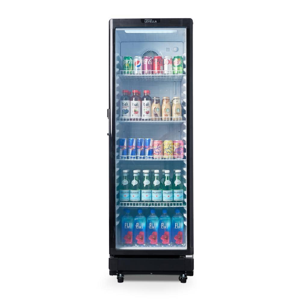 8.5 cu. ft. Commercial Upright Display Refrigerator Glass Door Beverage Cooler in Black
