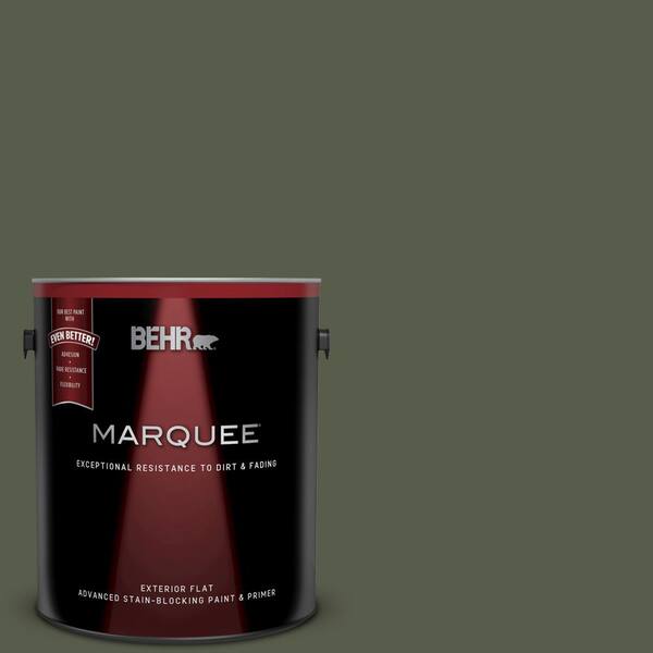 BEHR MARQUEE 1 gal. #UL200-23 Fig Leaf Flat Exterior Paint and Primer in One