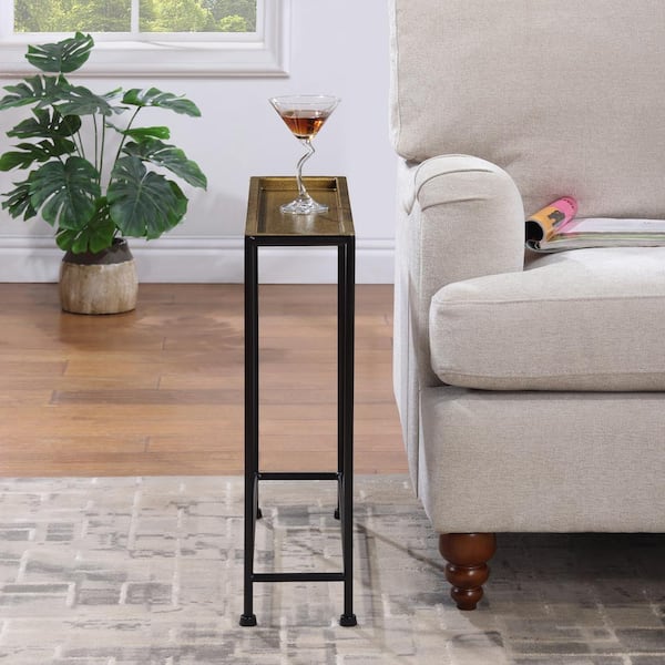 Tivoli 6 in. Width Antique Bronze Rectangle Iron End Table with