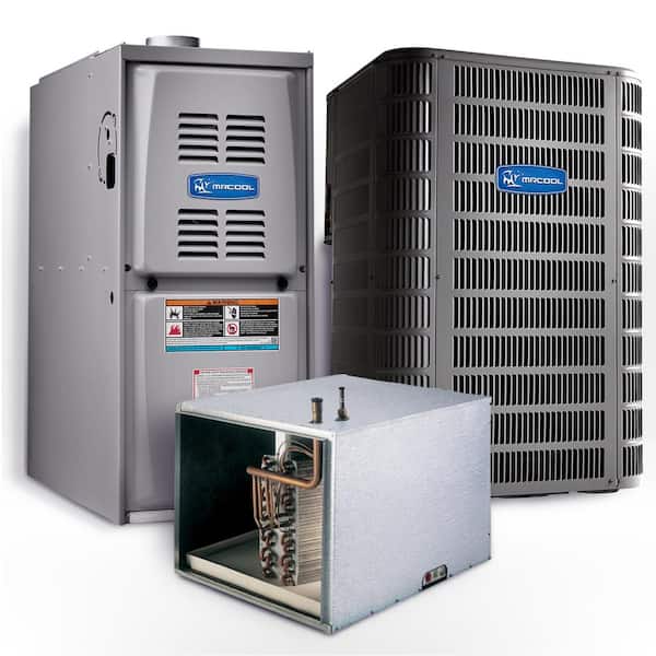 MRCOOL 4 Ton 16 SEER 46,500 BTU Horizontal Complete Split System Air Conditioner with 110,000 BTU 80% AFUE Gas Furnace
