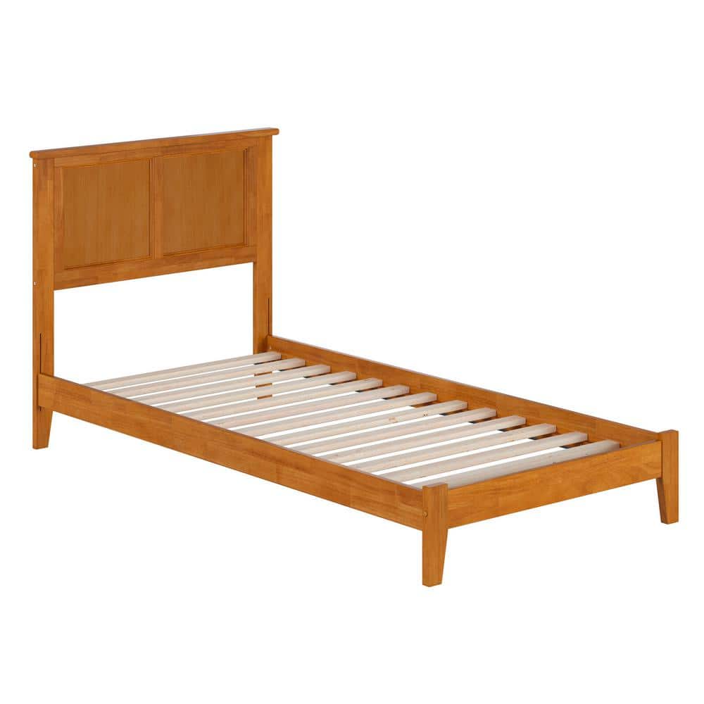 Madison Light Toffee Twin Wood Platform Bed with Headboard