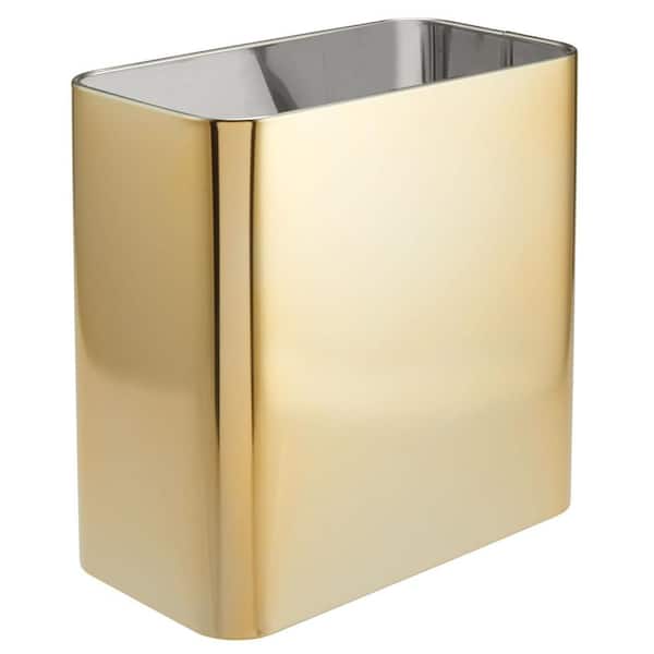 FAWEY TRED INC 2.4 Gal. Soft Brass Rectangular Small Metal Trash Can