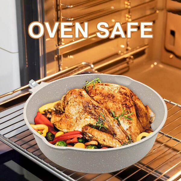 JFVKAF 10-Piece White Cast Aluminum Nonstick Cookware Set with