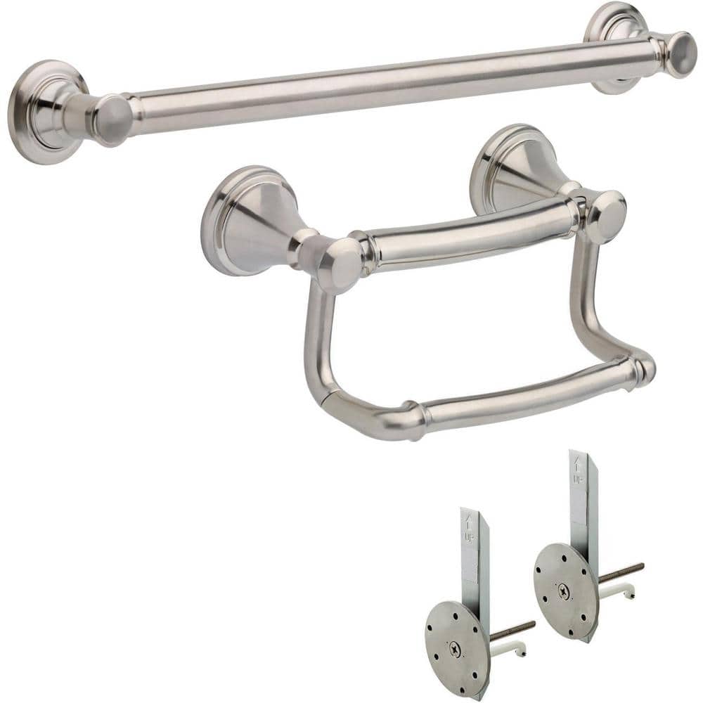 27" Brilliance Stainless Steel Wall Mounted Grab Bar Set