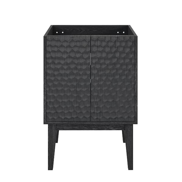 Swiss Madison Bosse 24 in. Freestanding Bathroom Vanity Cabinet without Top in Black Oak