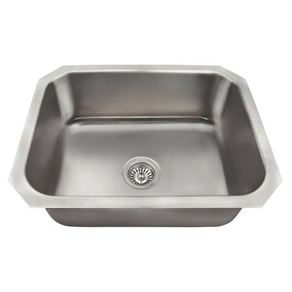 Polaris Sinks Undermount Stainless Steel 23-1/2 in. Single Bowl Kitchen Sink Kit