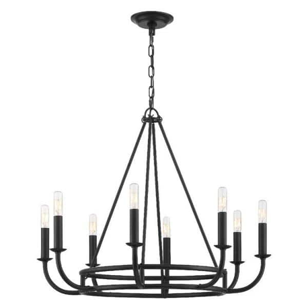 Bailey Matte Black 8-Light Industrial Chandelier