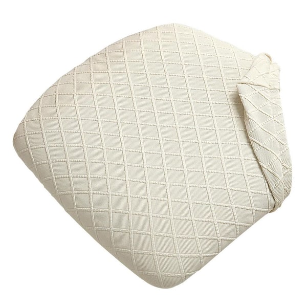 6-Pack Stretch Dining Chair Seat Covers, Removable Washable Anti-Dust Slipcovers for Home and Office (Beige)