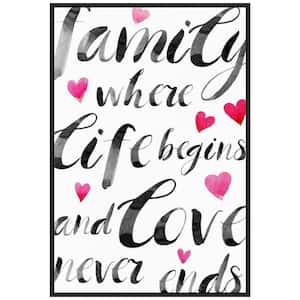 22 .50 in. x 33 in. Family Love II Valentine's Day Holiday Framed Canvas Wall Art