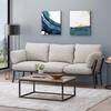 Noble House Carvel 80.25 in. Light Grey Solid Fabric 3-Seat Lawson Sofa with Removable Cushions 83200