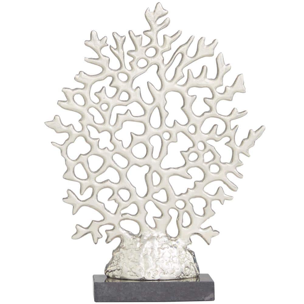 3 in. x 16 in. Silver Aluminum Coral Sculpture with Marble Base price history on PriceWatchPro