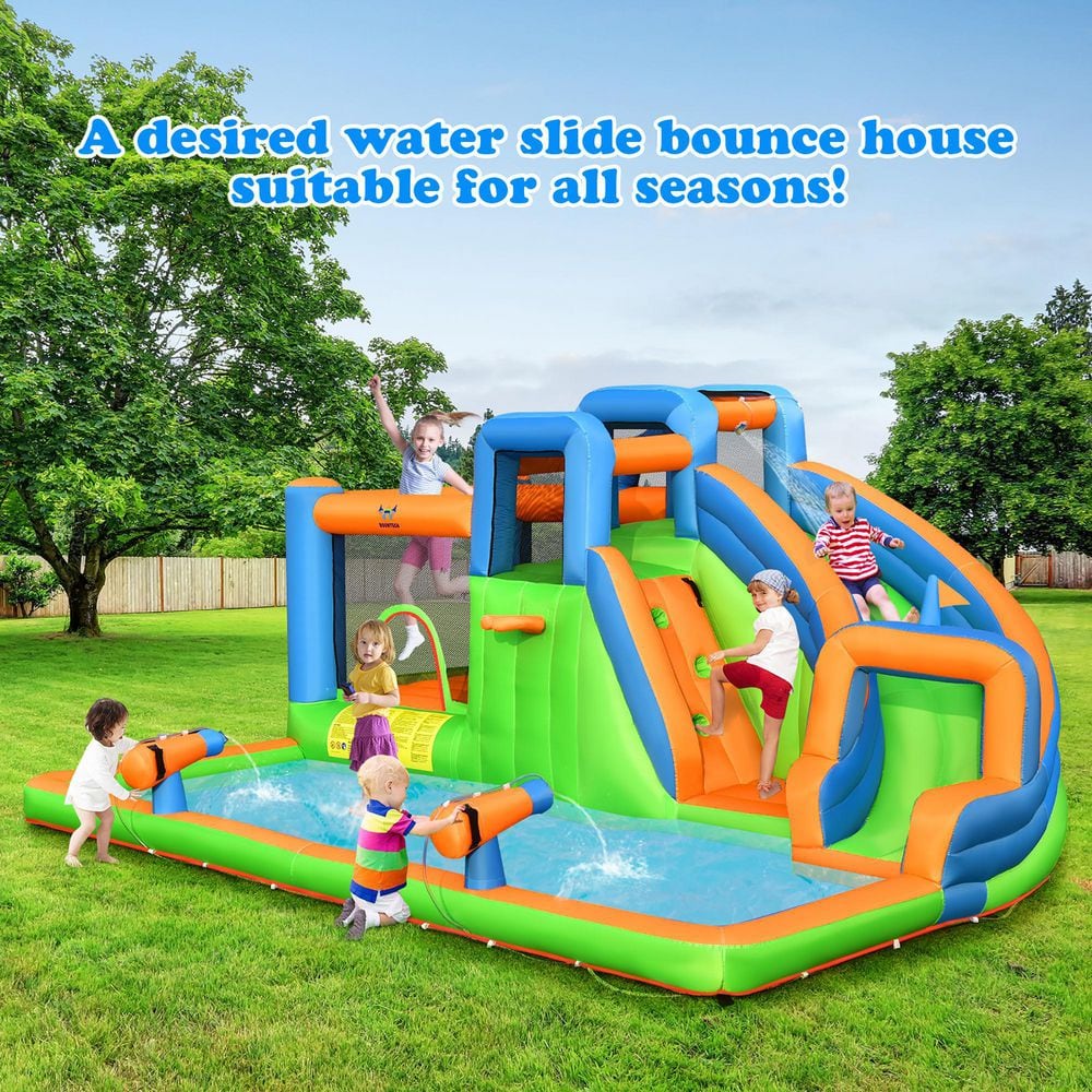 Buy Inflatable Water Slide Giant Bounce House Castle with Dual Climbing ...