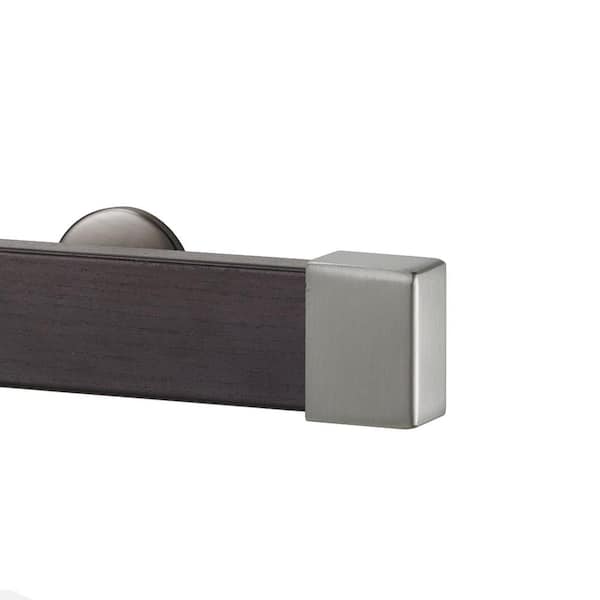 Art Decor Kontur Wood 48 in. Single Traverse Rod Set in Wenge with Endcap in Stainless