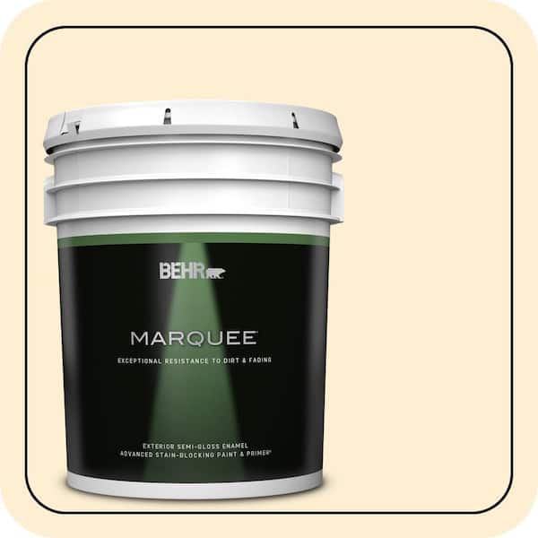 BEHR MARQUEE 5 gal. #350C-1 Downy Semi-Gloss Enamel Exterior Paint & Primer