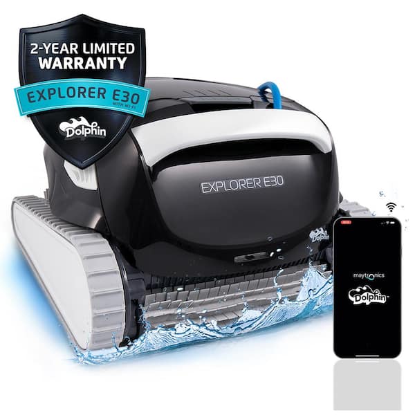 Dolphin Explorer E30 Robotic Vacuum Pool Cleaner with Wi-Fi Control Ideal for All Pool Types