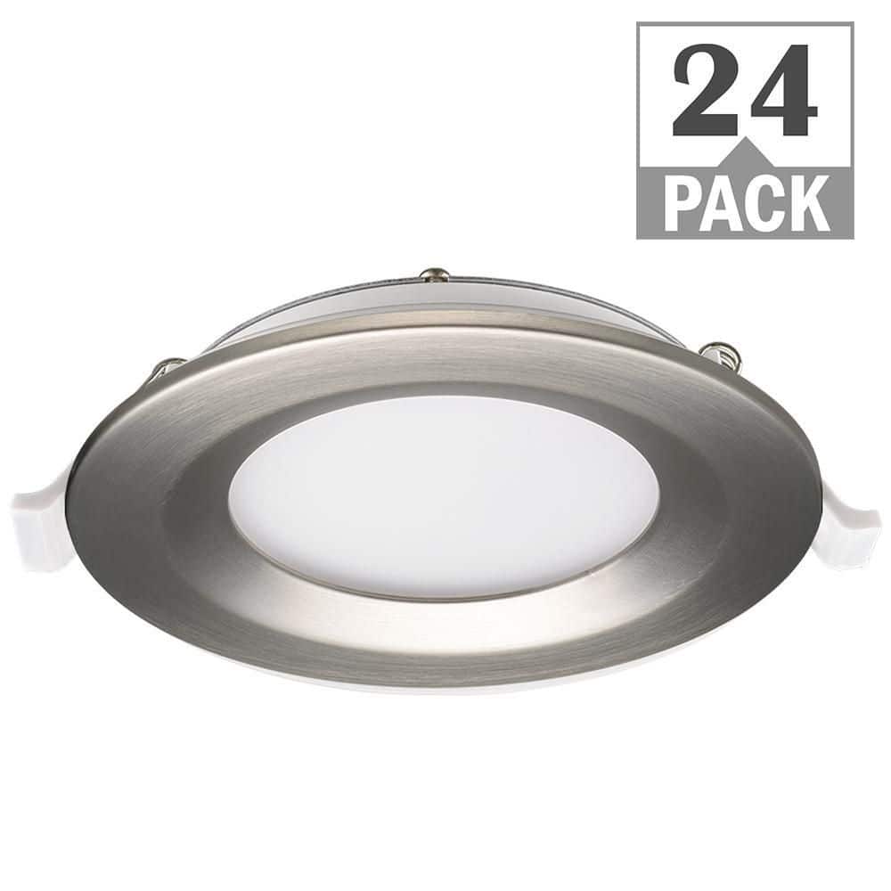 4 in. Adjustable CCT Integrated LED Canless Recessed Light Brushed Nickel T