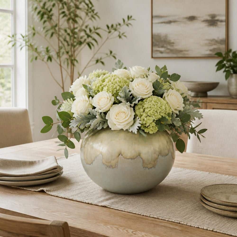 15.5 in. Ivory/Gray Round Reactive Glaze Ceramic Bowl price history on PriceWatchPro