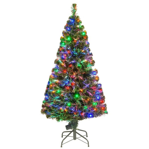 National Tree Company 5 ft. Fiber Optic LED Evergreen Artificial ...