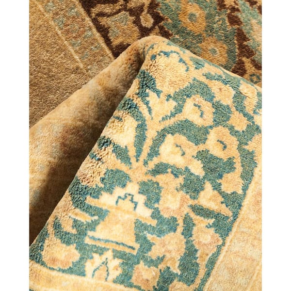 Mogul Ivory 3 ft. x 9 ft. Oriental Wool Indoor Runner Rug