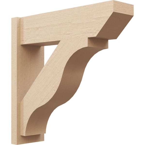 Ekena Millwork 8 in. x 28 in. x 28 in. Funston Slat Rough Cedar Woodgrain Timberthane Polyurethane Outlooker, Primed Tan
