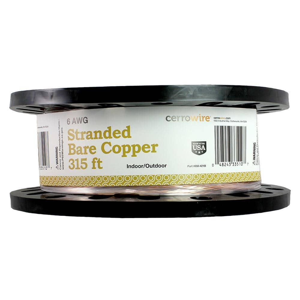 Cerrowire 25 ft. 8-Gauge Solid SD Bare Copper Grounding Wire 050-2000A -  The Home Depot