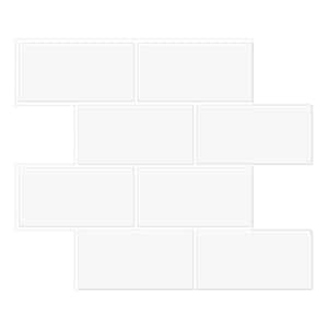 Thicker Large Subway White 10.6 in. x 12.5 in. PVC Peel and Stick Tile (7.4 sq. ft./10)