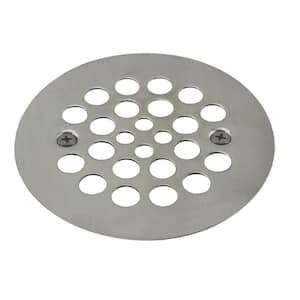 4-1/4 in. OD Brass Shower Strainer Grid with Screws in Stainless Steel