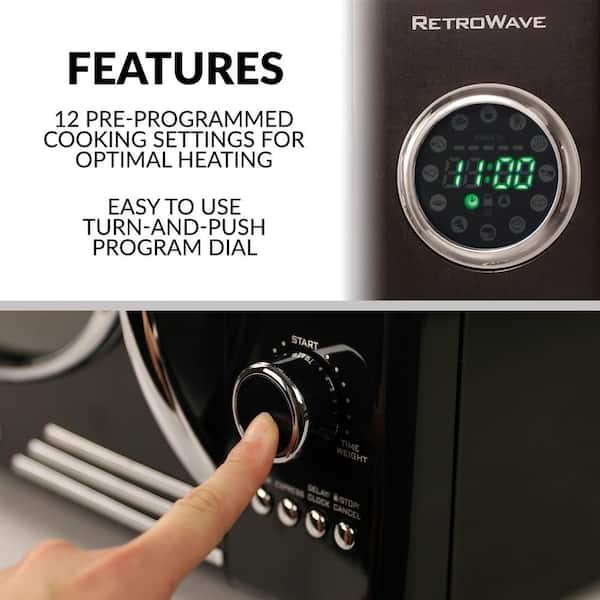 Nostalgia 0.9 cu. ft. 800 Watt Retro Microwave Oven, Retro Red NRMO9RR -  The Home Depot