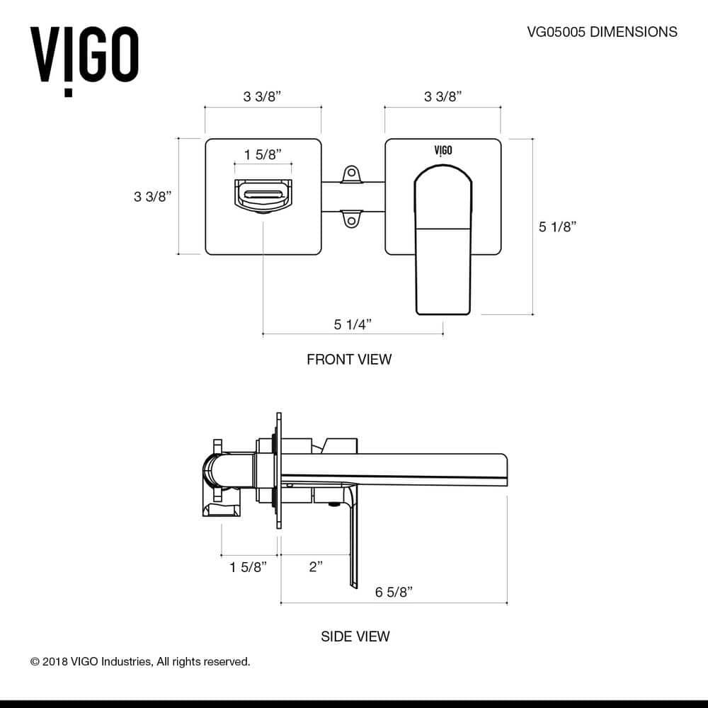 Sleek Modern 5.25" Black Brass Wall Mounted Faucet