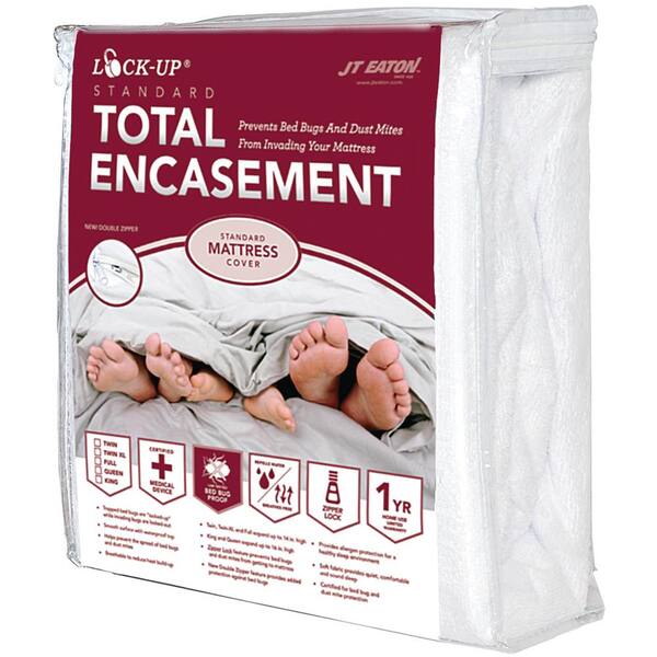 JT Eaton Lock-Up Polyester King Size Standard Total Mattress Encasement for Bed Bug Protection