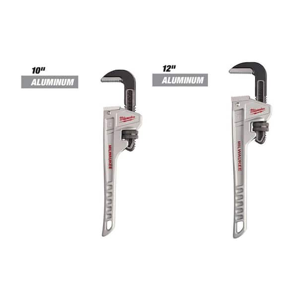 Milwaukee 10 in. and 12 in. Aluminum Pipe Wrench (2-Piece)