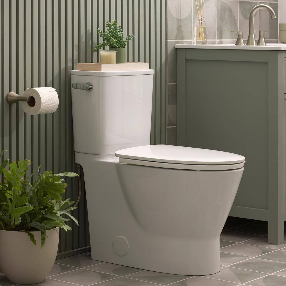 White Elongated High Efficiency Two-Piece Toilet with Seat