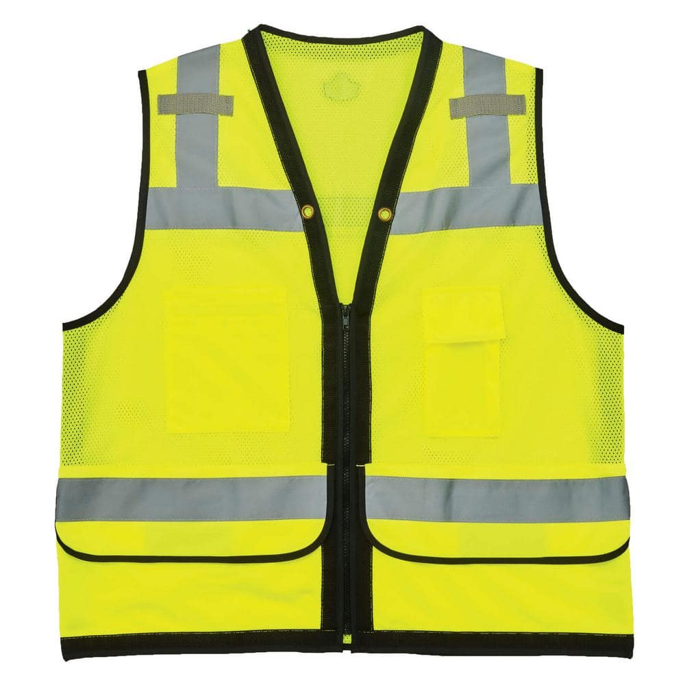 Ergodyne GLoWEAR 4XL/5XL Lime Hi-Vis Type R Class 2 Heavy-Duty Mesh Surveyors Vest