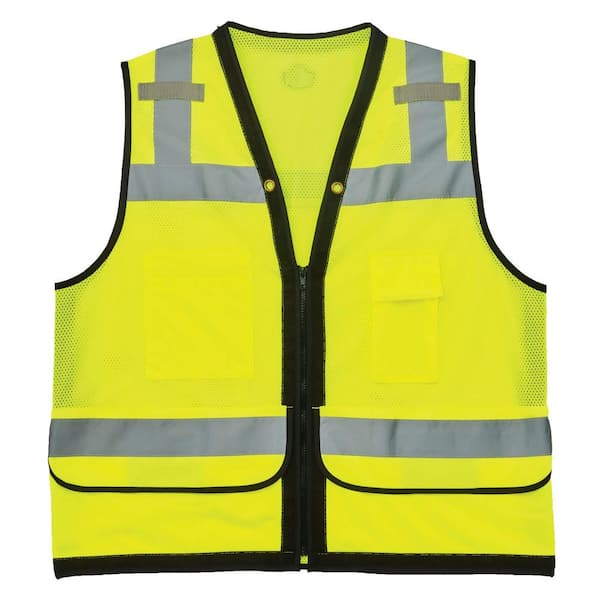 Ergodyne GLoWEAR L/XL Lime Hi-Vis Type R Class 2 Heavy-Duty Mesh Surveyors Vest