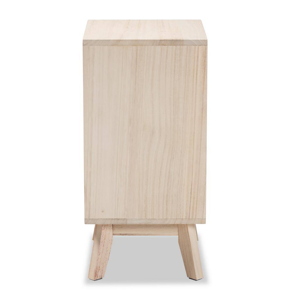 Halian Two-Tone White and Light Brown 3-Drawer Chest with Graduated Legs