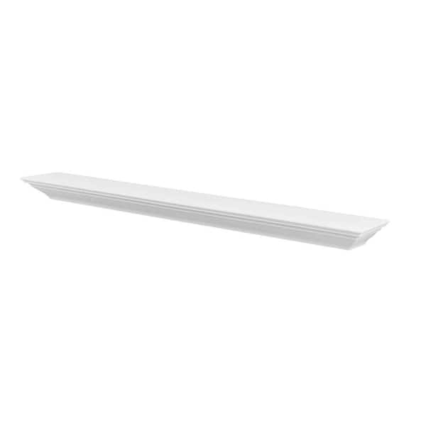 Unbranded 72 in. W x 9 in. D White Solid Wood Floating Decorative Wall Shelf