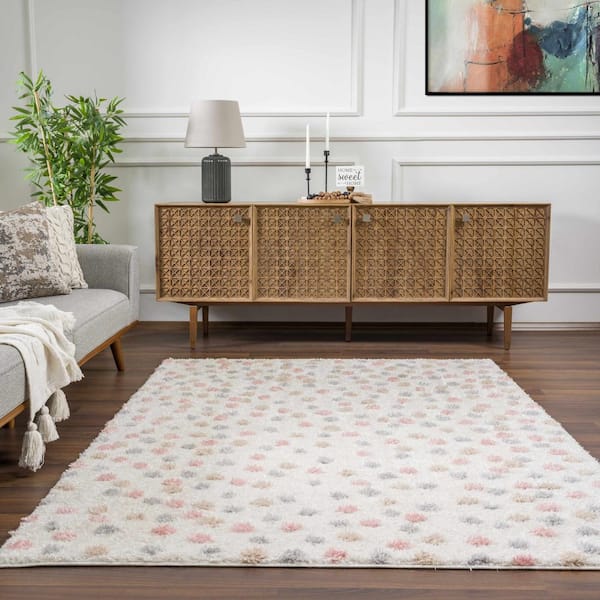 Cansu 8 ft. X 10 ft. Beige/Light Blue/Light Pink Area Rug