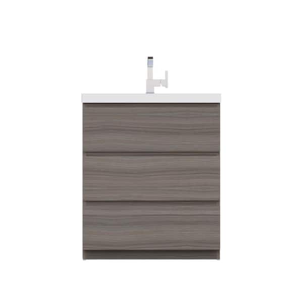 Alya Bath Paterno 30 in. W x 19 in. D Bath Vanity in Gray with Acrylic Vanity Top in White with White Basin