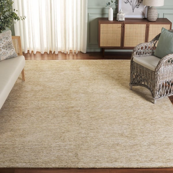 Ebony 8 ft. x 10 ft. Gold/Ivory Solid Color Area Rug